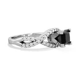 Onyx Diamond Twist 5Mm Square Engagment  14K White Gold ring R26405SQ