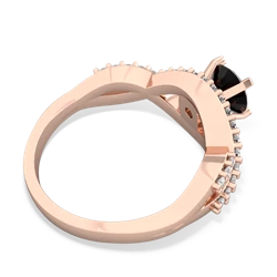 Onyx Diamond Twist 6Mm Round Engagment  14K Rose Gold ring R26406RD