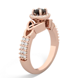 Onyx Celtic Knot Halo 14K Rose Gold ring R26445RH