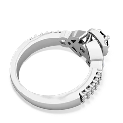 Onyx Celtic Knot Halo 14K White Gold ring R26445RH
