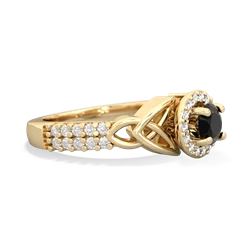 Onyx Celtic Knot Halo 14K Yellow Gold ring R26445RH