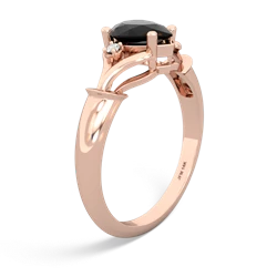 Onyx Precious Pear 14K Rose Gold ring R0826