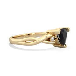 Onyx Trillion Twist 14K Yellow Gold ring R2104