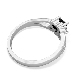 Onyx Split Band Swirl 14K White Gold ring R2130