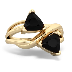 Onyx Split Band Swirl 14K Yellow Gold ring R2341