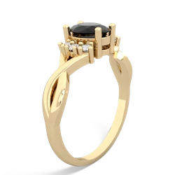 Onyx Victorian Twist 14K Yellow Gold ring R2497