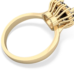 Onyx Sparkling Halo Heart 14K Yellow Gold ring R0391