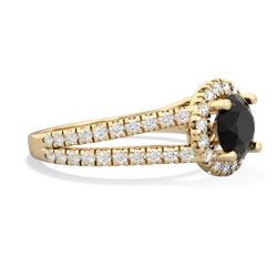 Onyx Pave Halo 14K Yellow Gold ring R5490