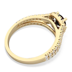 Onyx Pave Halo 14K Yellow Gold ring R5490