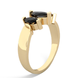 Onyx Three Peeks 14K Yellow Gold ring R2433