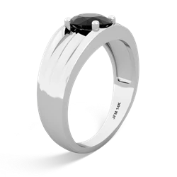 Onyx Men's Two Lane 14K White Gold ring R0363