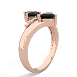 Onyx Heart To Heart 14K Rose Gold ring R2064