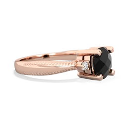 Onyx Cushion Rope 14K Rose Gold ring R2484