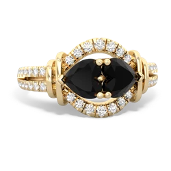 Onyx Art-Deco Keepsake 14K Yellow Gold ring R5630