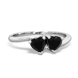 Onyx Sweethearts 14K White Gold ring R5260