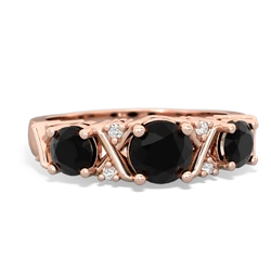 Onyx Hugs And Kisses 14K Rose Gold ring R5016