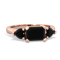 Onyx Three Stone 14K Rose Gold ring R5235