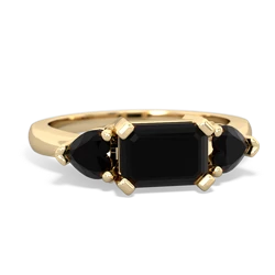 Onyx Three Stone 14K Yellow Gold ring R5235