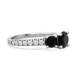 Onyx Pave Trellis 14K White Gold ring R5500