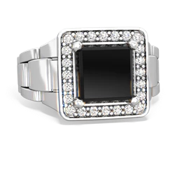 Onyx Men's Watch 14K White Gold ring R0510