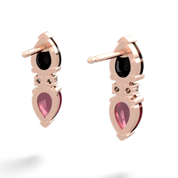 Onyx Bowtie Drop 14K Rose Gold earrings E0865