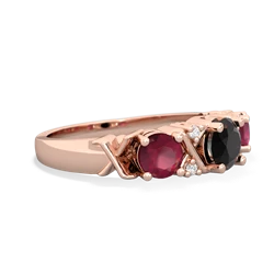 Onyx Hugs And Kisses 14K Rose Gold ring R5016