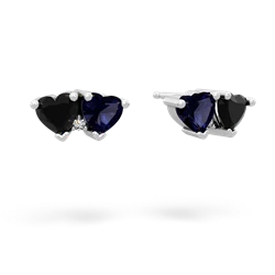 Onyx Sweethearts 14K White Gold earrings E5260