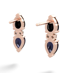 Onyx Bowtie Drop 14K Rose Gold earrings E0865