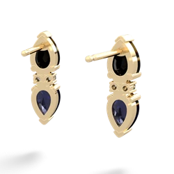 Onyx Bowtie Drop 14K Yellow Gold earrings E0865