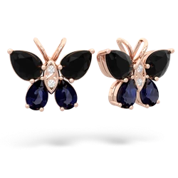 Onyx Butterfly 14K Rose Gold earrings E2215