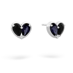 Onyx 'Our Heart' 14K White Gold earrings E5072