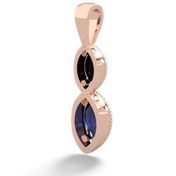 Onyx Antique-Style Halo 14K Rose Gold pendant P5700