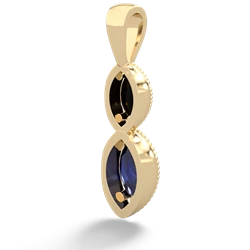 Onyx Antique-Style Halo 14K Yellow Gold pendant P5700