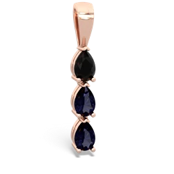 Onyx Dew Drops 14K Rose Gold pendant P2251