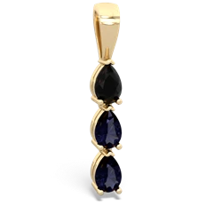 Onyx Dew Drops 14K Yellow Gold pendant P2251