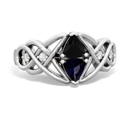 Onyx Keepsake Celtic Knot 14K White Gold ring R5300