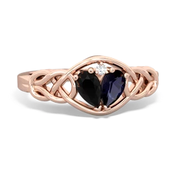 Onyx Celtic Love Knot 14K Rose Gold ring R5420