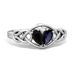 Onyx Celtic Love Knot 14K White Gold ring R5420