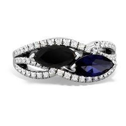 Onyx Diamond Rivers 14K White Gold ring R3070