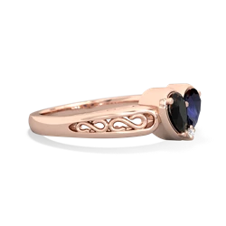 Onyx Filligree 'One Heart' 14K Rose Gold ring R5070