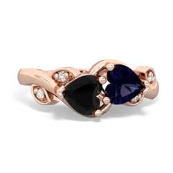 Onyx Floral Elegance 14K Rose Gold ring R5790