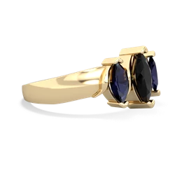 Onyx Three Peeks 14K Yellow Gold ring R2433