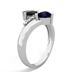 Onyx Heart To Heart 14K White Gold ring R2064