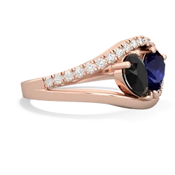 Onyx Nestled Heart Keepsake 14K Rose Gold ring R5650