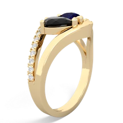 Onyx Nestled Heart Keepsake 14K Yellow Gold ring R5650