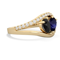 Onyx Nestled Heart Keepsake 14K Yellow Gold ring R5650