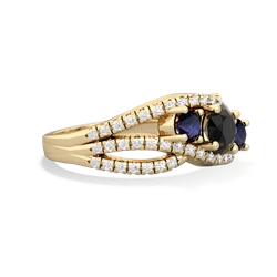 Onyx Three Stone Aurora 14K Yellow Gold ring R3080