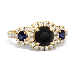 Onyx Regal Halo 14K Yellow Gold ring R5350