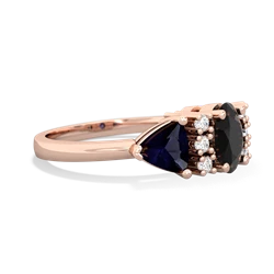 Onyx Antique Style Three Stone 14K Rose Gold ring R2186