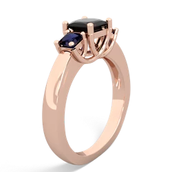 Onyx Three Stone Trellis 14K Rose Gold ring R4015